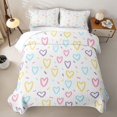 thumbnail image 2 of Erosebridal Cartoon Hearts Print Bed Spread Queen, Love Theme Queen Coverlet Set, 3pcs 1 Quilt and 2 Pillowcases, 2 of 7