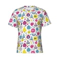 thumbnail image 4 of Vsdgher Doodle Fruits Print Men's Dry Fit Mesh Athletic Shirts Moisture Wicking Tennis T-Shirt Tops, 4 of 9