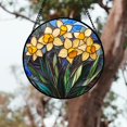 thumbnail image 4 of Stained Glass Window Hanging - Yellow Daffodils Suncatcher for Door Garden Home Flower Sun Catchers Decoration Christmas Mother's Day Birthday Gifts for Women Men Mom Nana Friend, 4 of 6