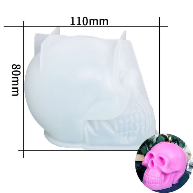 Vela de cabeza de calavera de Aroma DIY para hacer jabón de yeso, adorno de Halloween, moldes de silicona, regalo hecho a mano, artesanías de decoración del hogar