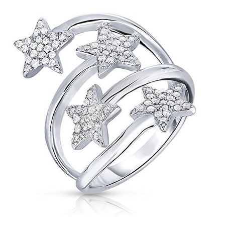 Sterling Silver Star Spiral CZ Ring (6)