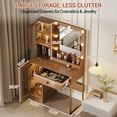 thumbnail image 5 of Makeup Vanity Desk with LED Mirror, Charging Station, Storage Drawers & Cabinets for Bedroom, 5 of 8