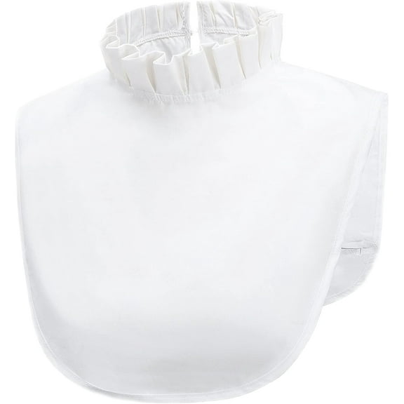 YooGuoGuo Detachable Dickey Half Shirts - White Collar Blouse with Elegant Lace Ruffles & Turtleneck - French Royal Style Stand-up Collar