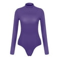 thumbnail image 2 of Aayomet Womens Jumpsuits Dressy Womens Long Sleeve Bodysuit Comfortable Against The Skin Tops Body Suits Women Clothing,Purple M, 2 of 5