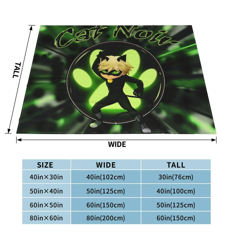 Miraculous Toon Cat Noir Flannel Blanket Funny Ultra Soft Micro Warm Throw Blanket Fleece Blanket Interesting Gift 40 X30