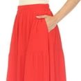 thumbnail image 4 of White Mark Women's Pleated Tiered Maxi Skirt, 4 of 6