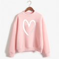 thumbnail image 2 of Bibifish Womens Hoodies Heart Graphic Hooded Sweatshirts Half Turtleneck Long Sleeve Soft Loose Fit Casual Daily Streetwear Dating Outings Pullover, 2 of 4
