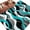 Aqua, variant on Aqua Stripe Large Area Rugs for Bedroom Living Room, Soft Non Slip Carpet Bedside Rug, Ombre Grey Moire Geometric Modern Abstract Round Floor Cover Kitchen Accent Rug 3' for Dining Room/Office
