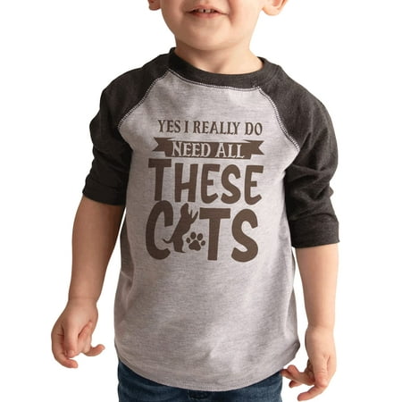 

7 ate 9 Apparel Kids Pet Lover Shirts - I Need All of These Cats Grey Shirt 3T