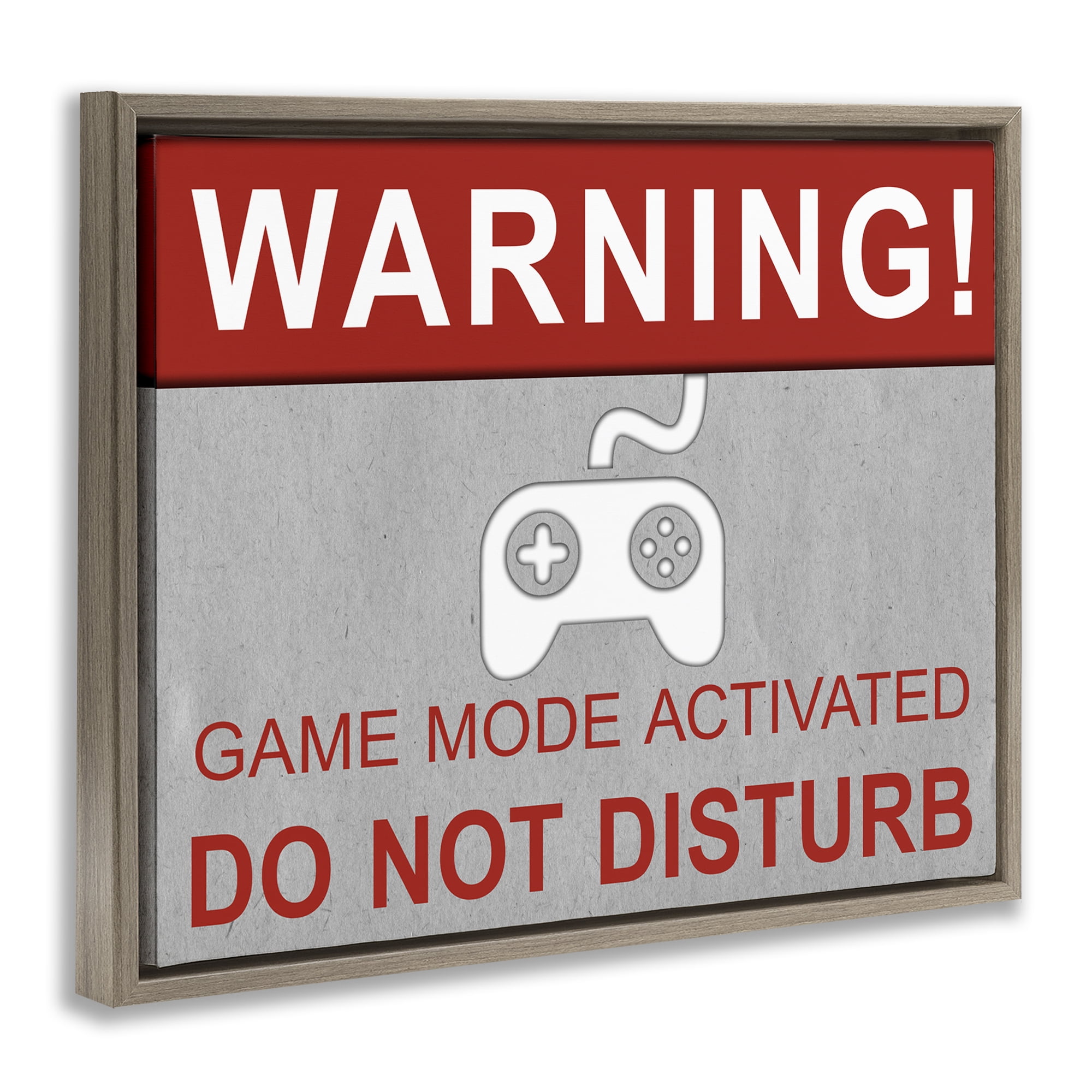 Stupell Industries Gaming Do Not Disturb Entertainment Painting Brown Floater Framed Canvas Art Print Wall Art, 21 x 17