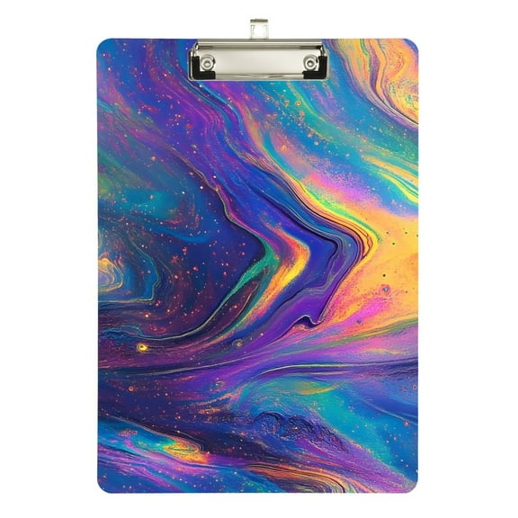 ALAZA Plastic Clipboard A4 Letter Size Decorative Clipboards for Students Women Men 9" x 12.5" Tie Dye Rainbow Pattern
