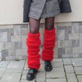 thumbnail image 2 of Sorrowso Women Chunky Knitted Leg Warmers Long Socks Slouchy Furry Boot Cuffs Stockings, 2 of 19