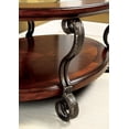 thumbnail image 7 of Royard Oaktree Oval Coffee Table w/Glass Top & Shelf, Traditional Cocktail Table w/Metal Scroll Legs, 7 of 7