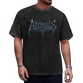 thumbnail image 6 of Vintage Distressed Animals Graphic T Shirt with Metallic Style Blue Print on Black Cotton Tee for Men Women Casual Streetwear, 6 of 7