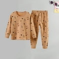 thumbnail image 4 of ROLKFUK Big Boys Pajama Sets, 2 Piece Cotton Soft Fall Winter Sleepwear Brown Size 7-10 T, 4 of 6
