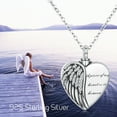 thumbnail image 4 of Coachuhhar Heart Angel Wing Urn Necklace for Ashes 925 Sterling Silver Heart Memorial Keepsake Cremation Pendant Necklace Cremation Jewelry Gifts for Women, 4 of 9