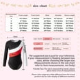 thumbnail image 5 of YEAHDOR Girls One Piece Gym Fitness Athletic Bodysuit Long Sleeve Rhinestone Ballet Dance Leotard A Red&White 12, 5 of 5