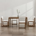 thumbnail image 2 of Guyou Mid-Century Modern Dining Chair Set of 6, Farmhouse Sherpa Upholstered Kitchen Chairs, Wooden Armless Dining Side Chairs for Dining Room Living Room, White, 2 of 8
