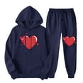 thumbnail image 2 of successthop 2 Pieces Sweatsuits for Women Plus Size Long Sleeve Hoodie with Pocket and Joggers Heart Drawstring Outfits, 2 of 7
