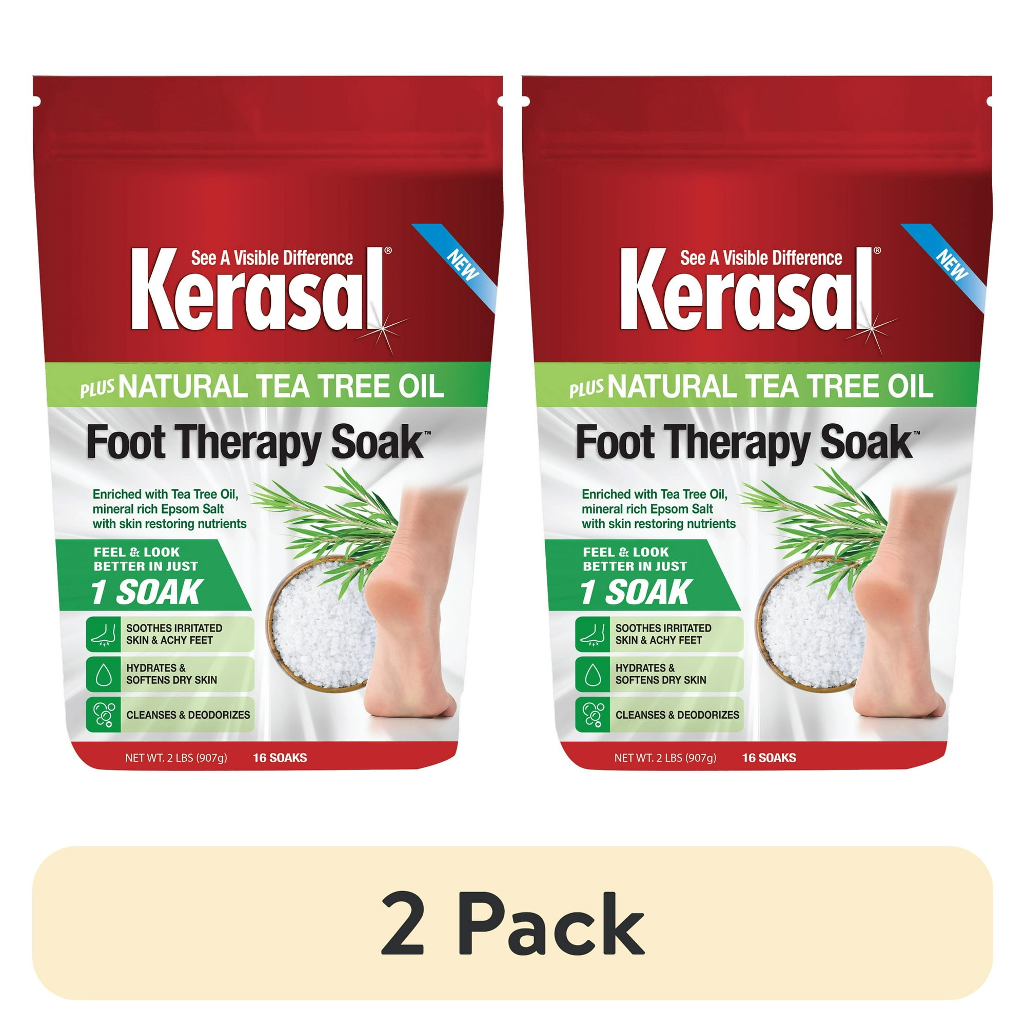 (2 pack) Kerasal Foot Therapy Soak, Foot Soak for Achy, Tired and Dry feet, 2 lbs
