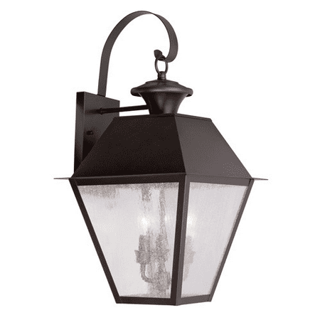 

Wall Sconces 3 Light With Seeded Glass Bronze Finish size 24 in 180 Watts - World of Crystal