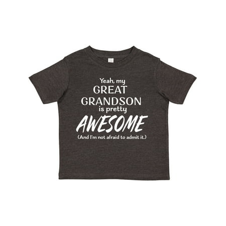 

Inktastic Yeah My Great Grandson is Pretty Awesome Gift Toddler Boy or Toddler Girl T-Shirt