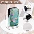 thumbnail image 6 of SEANATIVE Double Glasses Case Zipper Glasses Pouch Bags with 2 Compartment, Multifunctional Eyeglasses Case Mini Phone Purses Small Storage Bag for Sunglasses Eyeglasses, Lotus Dragonfly Green, 6 of 7