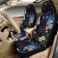 thumbnail image 3 of Xixirimido Automotive Seat Covers for Cars Trucks and SUVs Car Seat Covers for Front Seats with Car Seatbelt Covers & Armrest Box Cover, Set of 5, Black Cat Daisy Starry Night, 3 of 8