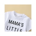 thumbnail image 4 of Qmyliery Baby Boys Summer Clothes Letter Print Short Sleeve T-shirt Tops with Stretch Casual Drawstring Pants Set, 4 of 9