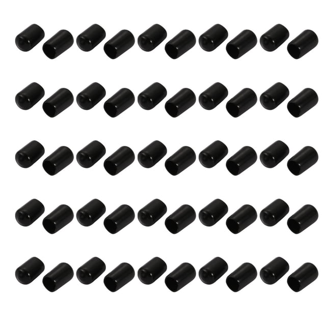 50 unids 8 mm dia interior pvc flexible vinilo tapa final tornillo rosca protector negro