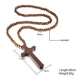 thumbnail image 2 of VNOX Large Wooded Cross Necklace Big Beaded Religious Christianholic Crucifix Rosary Cross Necklace Costume Accessories for Women, 2 of 4