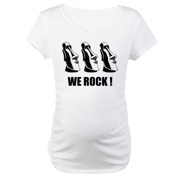 CafePress - Easter Island: We Rock Maternity T Shirt - Cotton Maternity T-shirt, Cute & Funny Pregnancy Tee