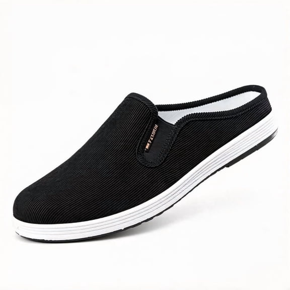CHICVOMEY Mules for Men Closed Toe Canvas Slip on Non Slip Breathable Lightweight Casual Outdoor Walking Shoes
