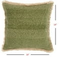 thumbnail image 3 of Deep Green Fringed Throw Pillow, 3 of 3