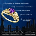 thumbnail image 2 of Gem Stone King 18K Yellow Gold Plated Silver Mothers Day Purple Amethyst and Diamond Mom MOM Ring (0.41 Ct Heart Shape 6MM, Gemstone Birthstone, Available in Size 5, 6, 7, 8, 9), 2 of 3