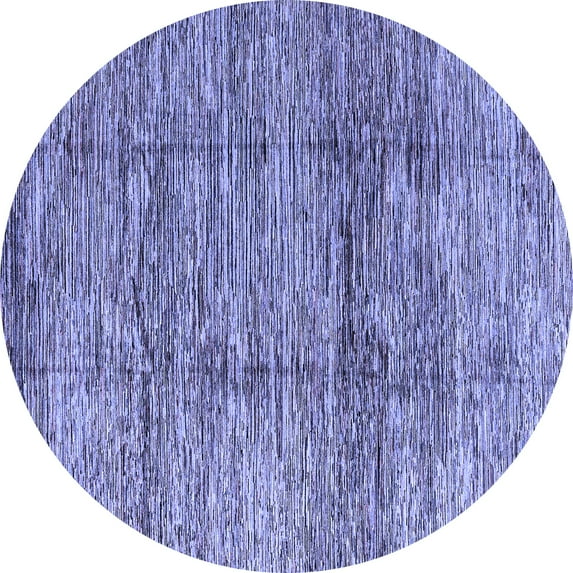 Ahgly Company Machine Washable Indoor Round Abstract Blue Modern Area Rugs, 6' Round