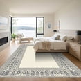 thumbnail image 3 of ODIKA 4x6 Machine Washable Non-Slip Area Rug, Geometric Gray High Traffic Rug with Pad, Ivory, 1051216, 3 of 8