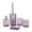 5 Piece Purple, variant on Clear Acrylic Bathroom Accessories Set - Rust-Free, Transparent Design - Includes Soap Dispenser, Toothbrush Holder, Cup, Soap Dish, and Toilet Brush 5-Piece (Teal Blue)