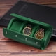 thumbnail image 4 of Estuche de viaje para reloj de cuero Caja para un reloj para hombres y mujeres, 3 ranuras, verde, 4 of 6