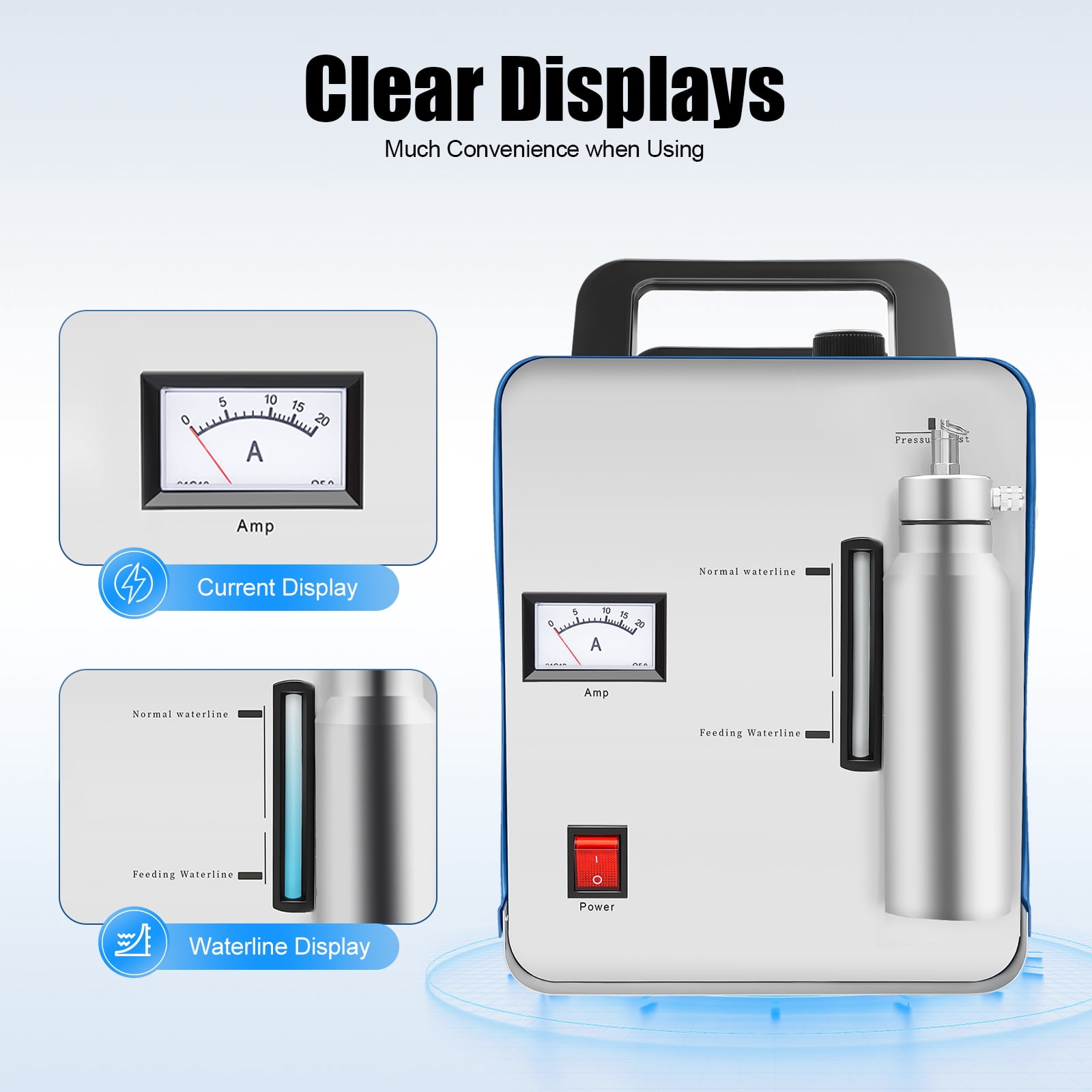 75L H160 Oxygen Hydrogen HHO Gas Flame Generator Acrylic Polishing Machine 110V for Home and Business