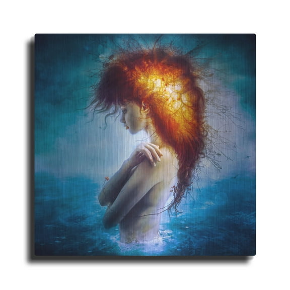 Luxe Metal Art 'Nirvana' by Mario Sanchez Nevado, Metal Wall Art, 24"x24"