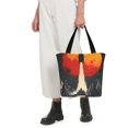 thumbnail image 5 of Honeii Retro Space Rocket Launch Print Women Top Handle Satchel Handbags,Fashion Handbag,Messenger Tote Bag Purse for Women,Shoulder Bag Handbag for Travel, Work, 5 of 6