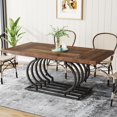 thumbnail image 5 of Modern Dining Table, 63" Faux Marble Wood Kitchen Table for 6-8 People White, 5 of 5