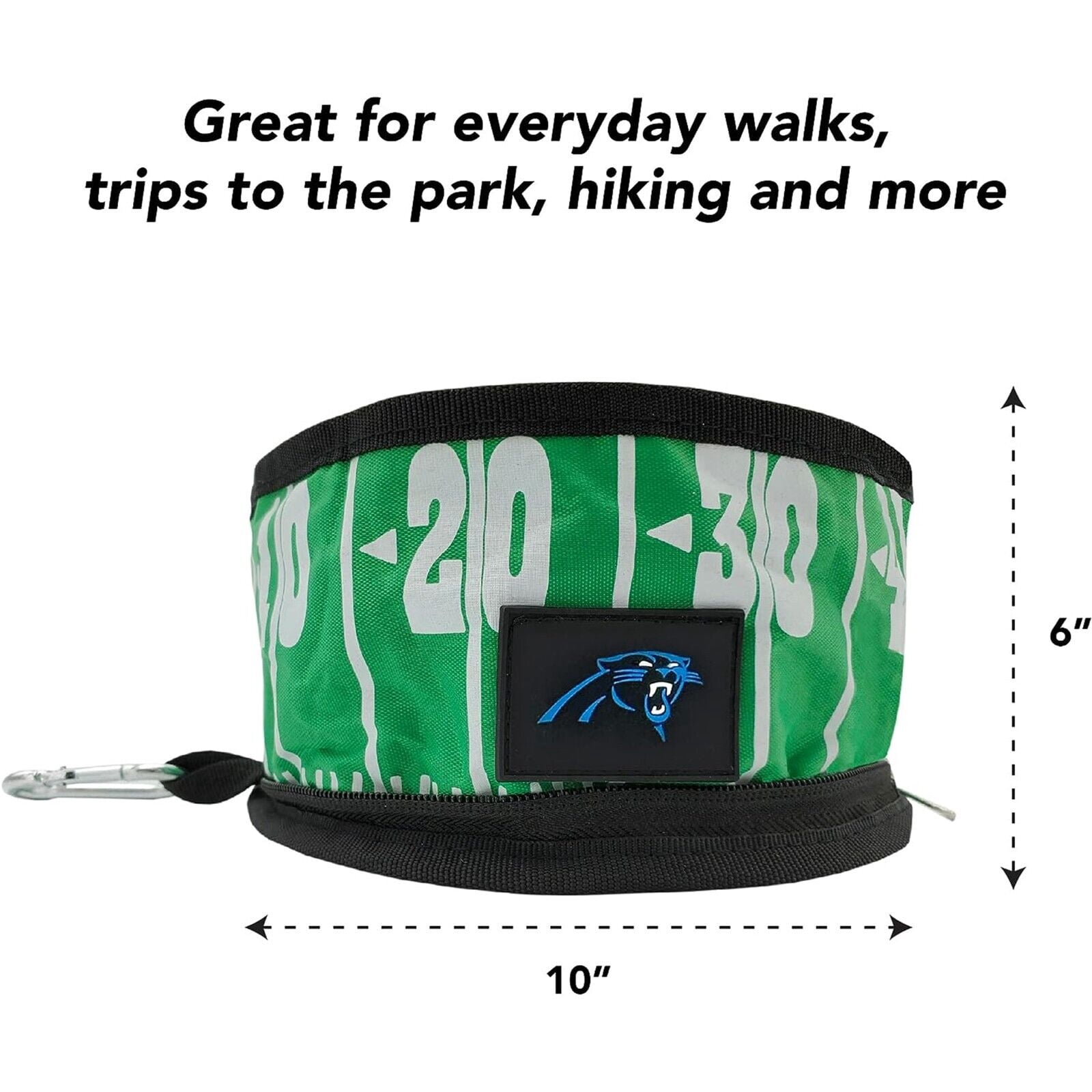 Pets First NFL Carolina Panthers Collapsible Dog Travel Bowl, Food and Water Bowl for Dogs, Best Portable & Lightweight Leak-Proof Dog Bowl for Travel
