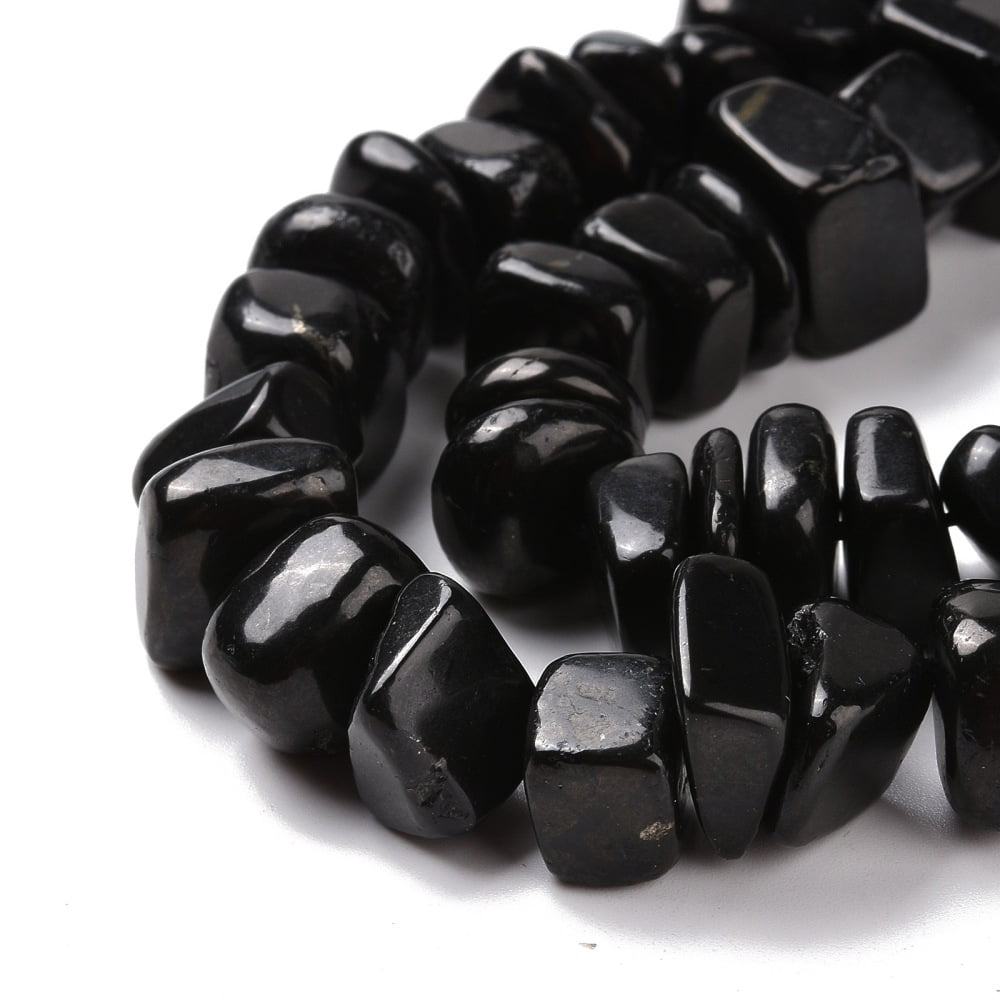 2Strand Natural Shungite Stone Beads Strands Nuggets 10~16x10~12.5x6.5~7mm Hole: 1mm about 63~64pcs/strand 15.75~15.83 inch(40~40.2cm)