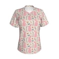 thumbnail image 2 of Uemuo Rabbit Printed Women's Classic V-Neck T-Shirt - Soft, Breathable, Moisture-Wicking, Perfect for Casual, Office, Travel, and Everyday Wear-Large, 2 of 5