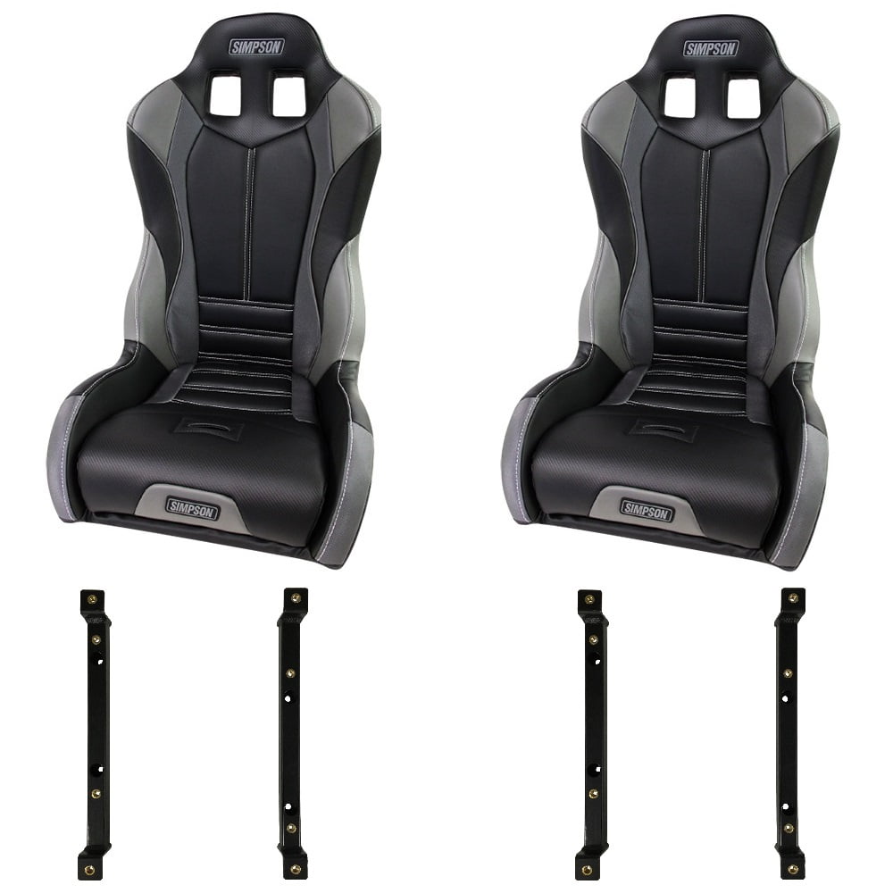 Simpson Front PRO SPORT Seats Black/Char/Grey Polaris RZR / RS1 / Turbo