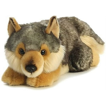Aurora - Medium Gray Miyoni - 11" Wolf - Realistic Stuffed Animal
