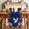 thumbnail image 2 of Table Runner 108 Inches Long for Kitchen Dining, Blue Crane Dresser Scarf Farmhouse, Dining Table Decorations for Wedding/Parties, Vintage Red Teal Spring Floral Botanical 13 x 108 In, 2 of 8