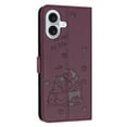 thumbnail image 3 of Wallet Case for iPhone 16 Plus,Women Flip Magnetic Folio PU Leather Protective Case Wrist Strap Card Slots Holder Purse Emboss Cute Puppy Stand Case for iPhone 16 Plus,Maroon, 3 of 10